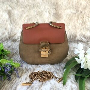 Chloe Suede Smooth Calfskin Mini Drew Crossbody Bag